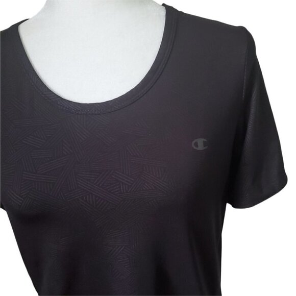 Champion Black Pattern Short Sleeve Top - Picture 4 of 9